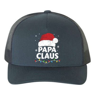 Papa Grandpa Claus Christmas Lights Matching Family Pajama Cute Gift Yupoong Adult 5-Panel Trucker Hat