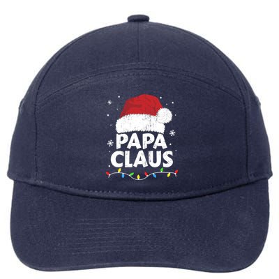 Papa Grandpa Claus Christmas Lights Matching Family Pajama Cute Gift 7-Panel Snapback Hat