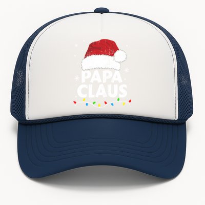 Papa Grandpa Claus Christmas Lights Matching Family Pajama Cute Gift Trucker Hat