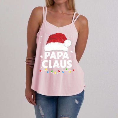 Papa Grandpa Claus Christmas Lights Matching Family Pajama Cute Gift Women's Strappy Tank