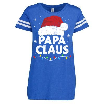 Papa Grandpa Claus Christmas Lights Matching Family Pajama Cute Gift Enza Ladies Jersey Football T-Shirt