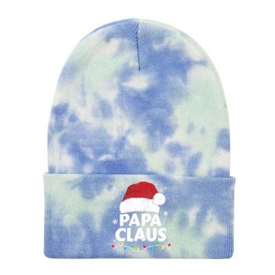 Papa Grandpa Claus Christmas Lights Matching Family Pajama Cute Gift Tie Dye 12in Knit Beanie