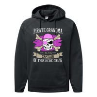 Pirate Grandma Caribbean Captain Grandmother Pirate Performance Fleece Hoodie