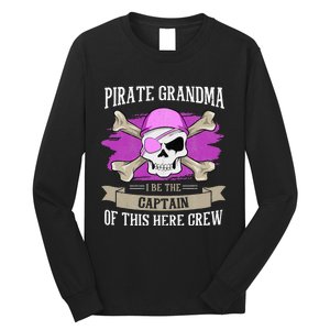 Pirate Grandma Caribbean Captain Grandmother Pirate Long Sleeve Shirt