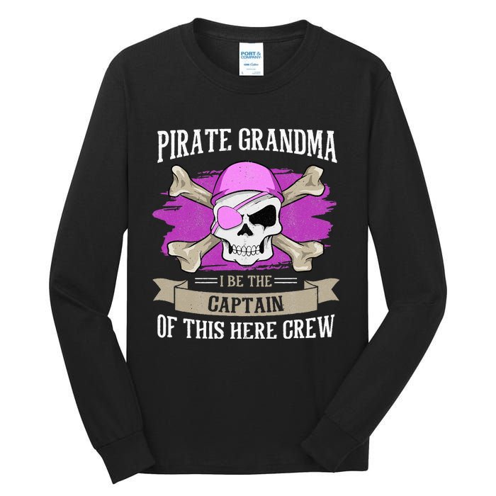 Pirate Grandma Caribbean Captain Grandmother Pirate Tall Long Sleeve T-Shirt