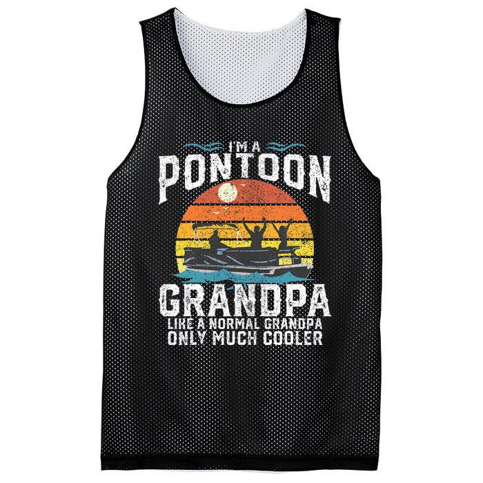 Pontoon Grandpa Captain Retro Funny Boating Fathers Day Gift Mesh Reversible Basketball Jersey Tank