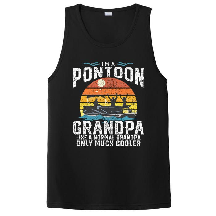 Pontoon Grandpa Captain Retro Funny Boating Fathers Day Gift PosiCharge Competitor Tank