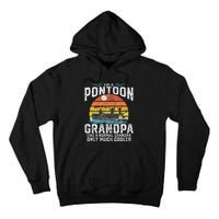 Pontoon Grandpa Captain Retro Funny Boating Fathers Day Gift Tall Hoodie