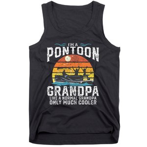 Pontoon Grandpa Captain Retro Funny Boating Fathers Day Gift Tank Top