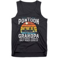 Pontoon Grandpa Captain Retro Funny Boating Fathers Day Gift Tank Top