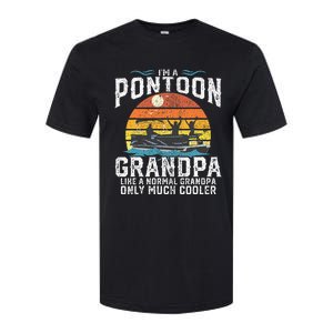 Pontoon Grandpa Captain Retro Funny Boating Fathers Day Gift Softstyle CVC T-Shirt