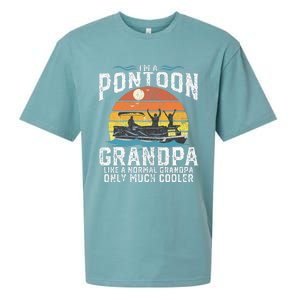 Pontoon Grandpa Captain Retro Funny Boating Fathers Day Gift Sueded Cloud Jersey T-Shirt