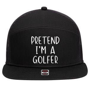 Pretend Golfer Costume Halloween Simple Funny Golfing Golf 7 Panel Mesh Trucker Snapback Hat