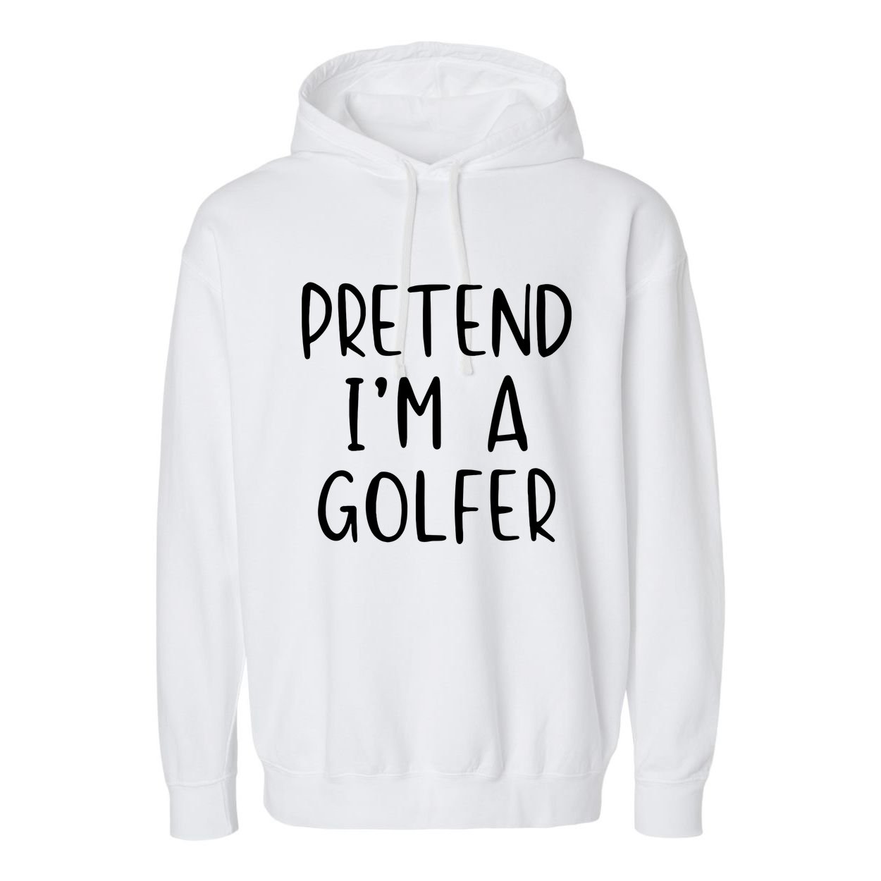 Pretend Golfer Costume Halloween Simple Funny Golfing Golf Garment-Dyed Fleece Hoodie