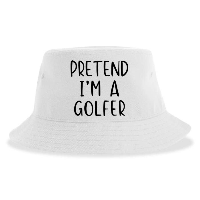 Pretend Golfer Costume Halloween Simple Funny Golfing Golf Sustainable Bucket Hat