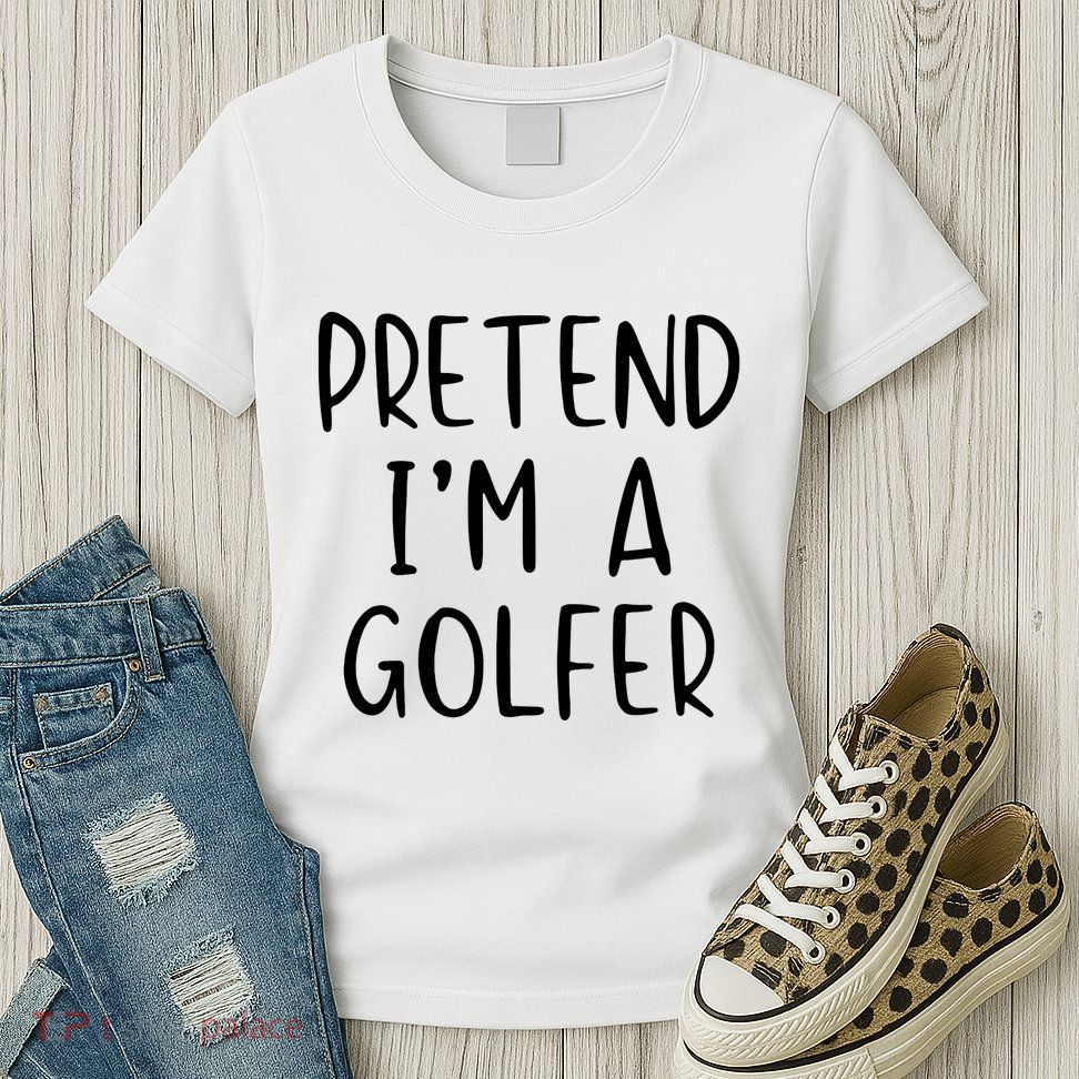 Pretend Golfer Costume Halloween Simple Funny Golfing Golf Womens T-Shirt
