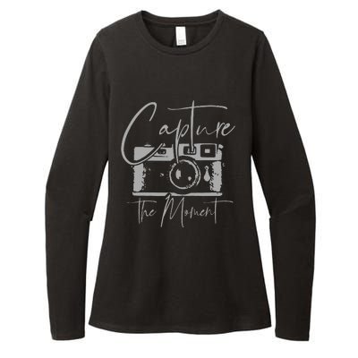 Photographer Gift Capture The Moment Vintage Camera Womens CVC Long Sleeve Shirt