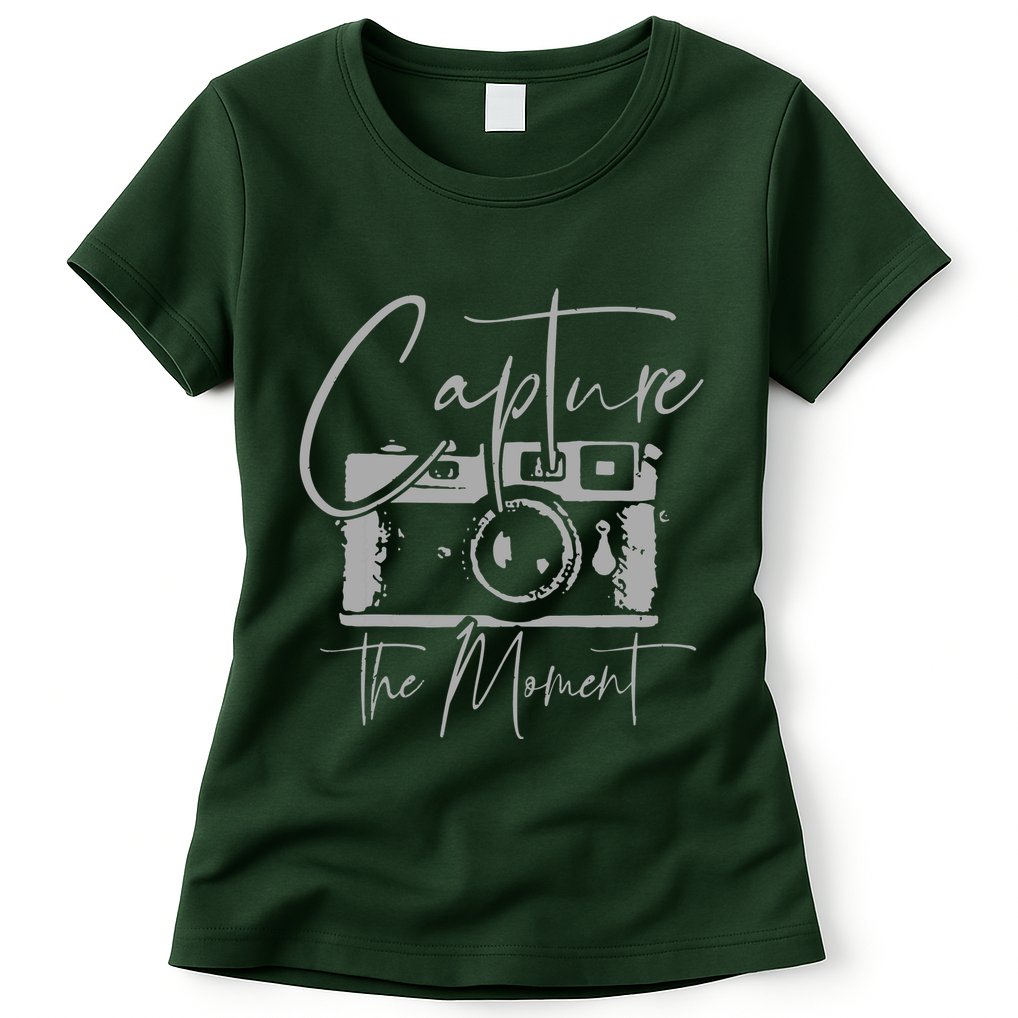 Photographer Gift Capture The Moment Vintage Camera Womens T-Shirt
