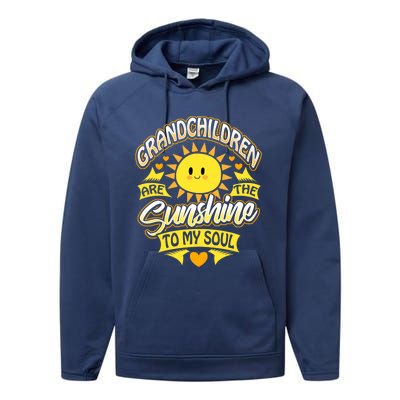 Proud Grandma Cute Gift Blessed Grandmother Love Nana Performance Fleece Hoodie