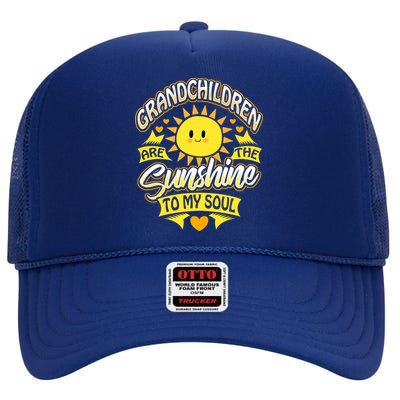 Proud Grandma Cute Gift Blessed Grandmother Love Nana High Crown Mesh Back Trucker Hat