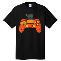 Pilgrim Game Controller Gamer Thanksgiving Fall Gaming Gift Tall T-Shirt