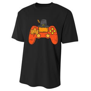 Pilgrim Game Controller Gamer Thanksgiving Fall Gaming Gift Performance Sprint T-Shirt