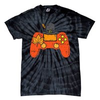 Pilgrim Game Controller Gamer Thanksgiving Fall Gaming Gift Tie-Dye T-Shirt