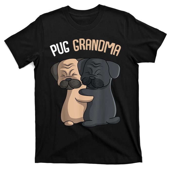 Pug Grandma Dog Mom Lover Owner Women T-Shirt