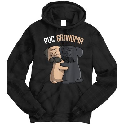 Pug Grandma Dog Mom Lover Owner Women Tie Dye Hoodie