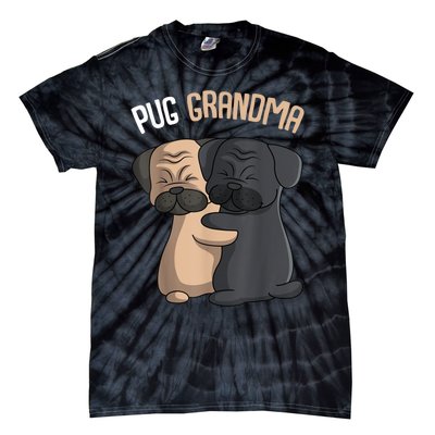 Pug Grandma Dog Mom Lover Owner Women Tie-Dye T-Shirt