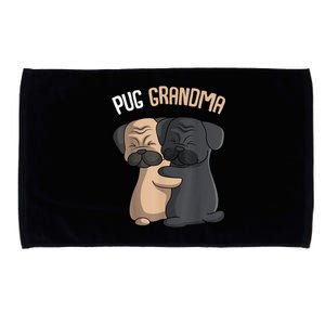 Pug Grandma Dog Mom Lover Owner Women Microfiber Hand Towel