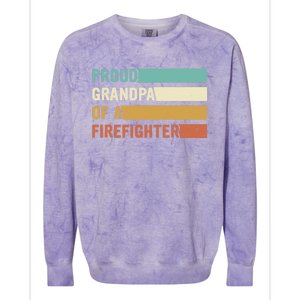 Proud Grandpa Design Firefighter Grandpa Gift Colorblast Crewneck Sweatshirt