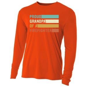 Proud Grandpa Design Firefighter Grandpa Gift Cooling Performance Long Sleeve Crew