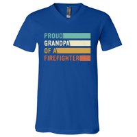 Proud Grandpa Design Firefighter Grandpa Gift V-Neck T-Shirt