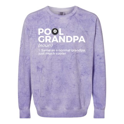 Pool Grandpa Definition Funny Billiards Gift Colorblast Crewneck Sweatshirt