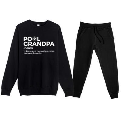 Pool Grandpa Definition Funny Billiards Gift Premium Crewneck Sweatsuit Set