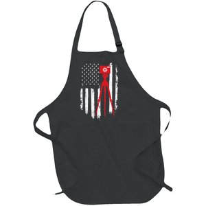 Photographer Gift Distressed American Flag Photographer Full-Length Apron With Pockets