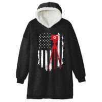 Photographer Gift Distressed American Flag Photographer Hooded Wearable Blanket