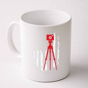 Photographer Gift Distressed American Flag Photographer Coffee Mug