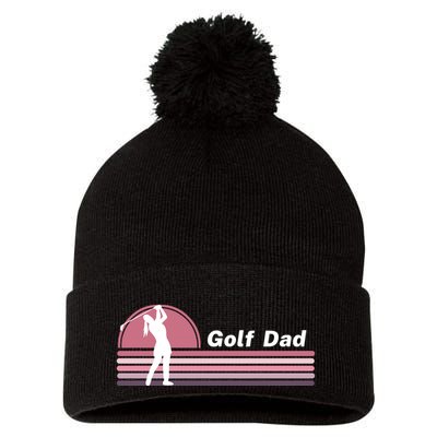 Proud Golf Dad Golf Lover Golf Player Golfing Funny Golf Hole In One Pom Pom 12in Knit Beanie
