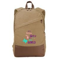 Proud Girl Design Just A Michigan Girl In A Texas World Cotton Canvas Backpack