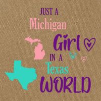 Proud Girl Design Just A Michigan Girl In A Texas World Cotton Canvas Backpack