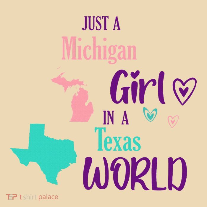 Proud Girl Design Just A Michigan Girl In A Texas World Drawstring Bag