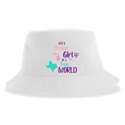 Proud Girl Design Just A Michigan Girl In A Texas World Sustainable Bucket Hat