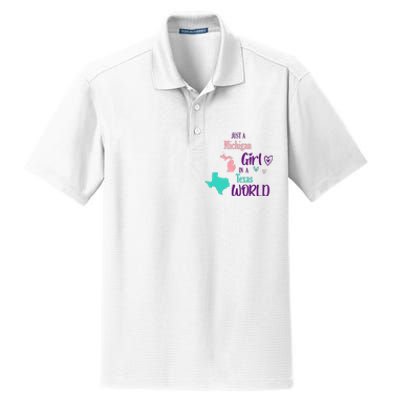 Proud Girl Design Just A Michigan Girl In A Texas World Dry Zone Grid Polo