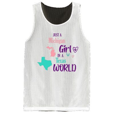 Proud Girl Design Just A Michigan Girl In A Texas World Mesh Reversible Basketball Jersey Tank