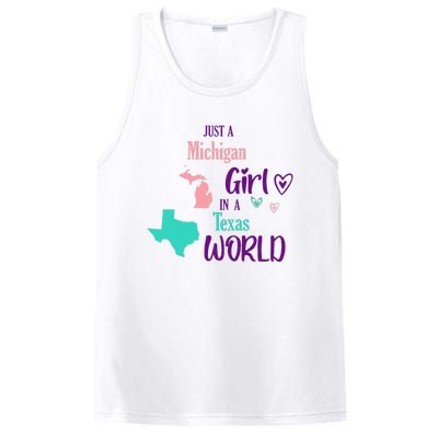 Proud Girl Design Just A Michigan Girl In A Texas World PosiCharge Competitor Tank