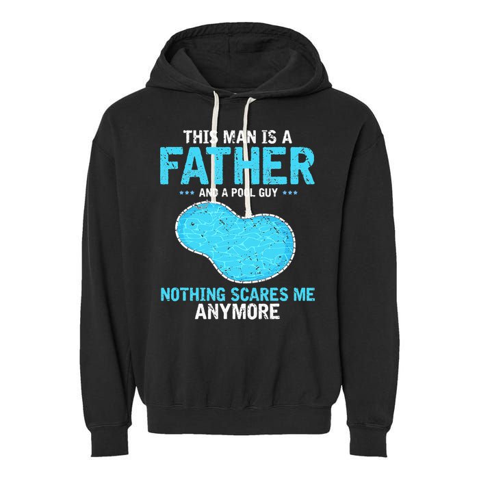 Pool Guy Design for Swimming Pool and Pool Cleaner Garment-Dyed Fleece Hoodie