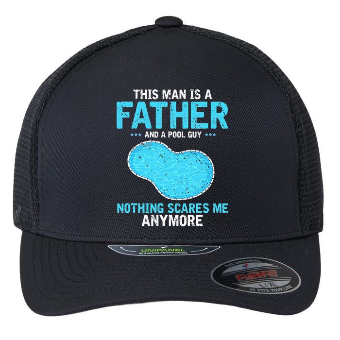 Pool Guy Design for Swimming Pool and Pool Cleaner Flexfit Unipanel Trucker Cap