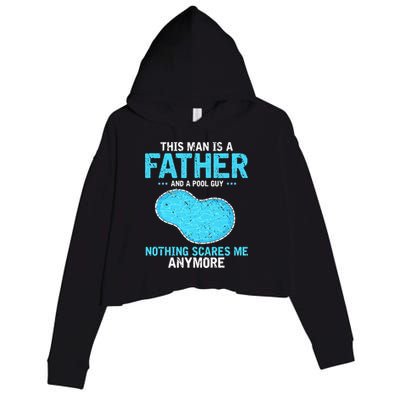 Pool Guy Design for Swimming Pool and Pool Cleaner Crop Fleece Hoodie